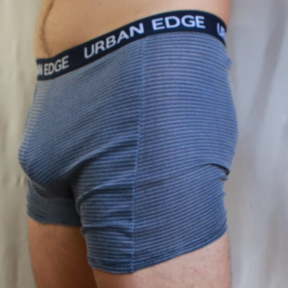 Urban Edge Blue Horizontal Stripe Cotton Polyester Boxer Brief Trunks 2XL - Picture 4 of 9